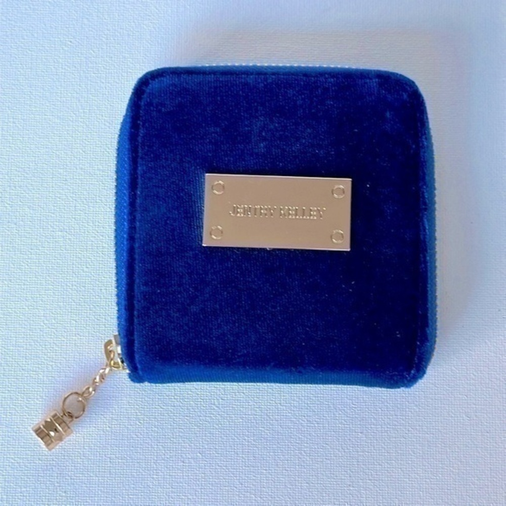Jentry Kelley makeup pouch/wallet in blue velvet